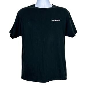 Columbia Black T-Shirt With Camo Logo Men's Large Cotton Shirt
